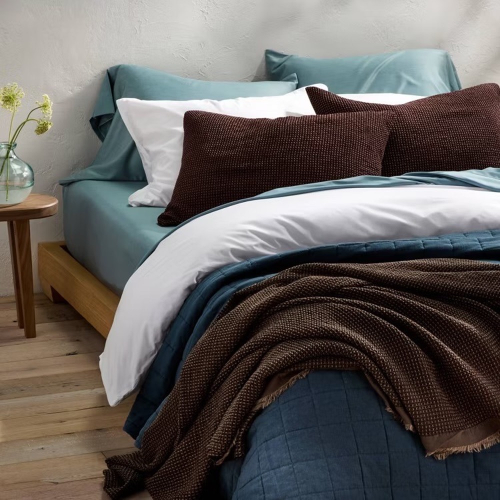 King Textured Waffle Pillow Sham Dark Fig - Casaluna™ - Picture 2 of 9